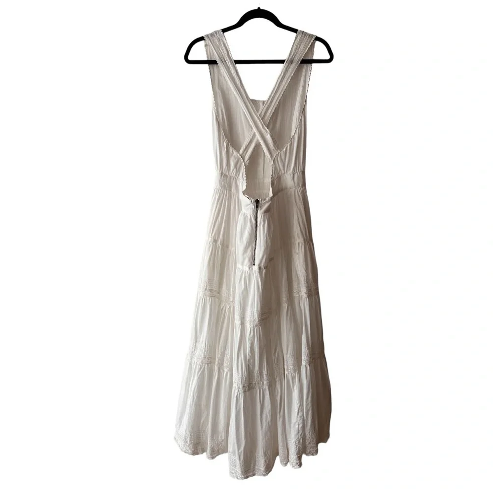 The Great “Victorian Apron Dress” 100% Cotton White Lace Maxi Size 3 - Picture 2 of 4